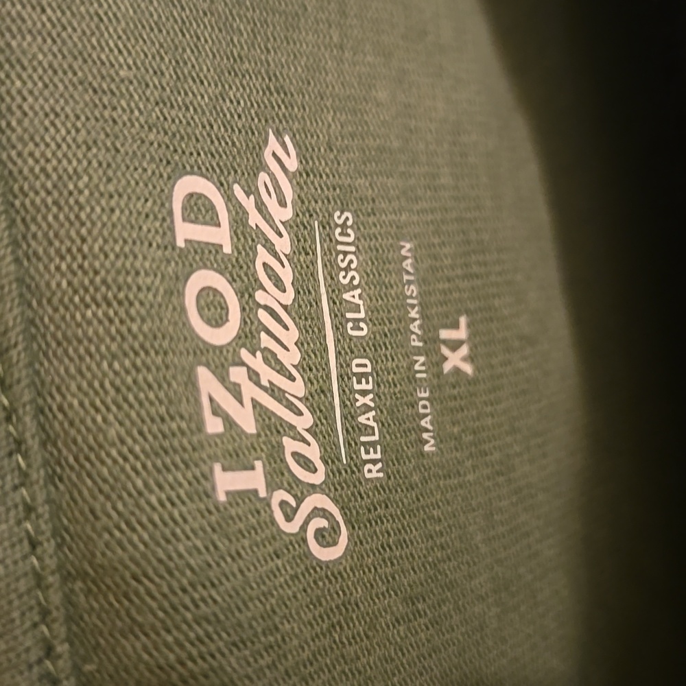 Izod Saltwater Green Long Sleeve Henley - Picture 5 of 7